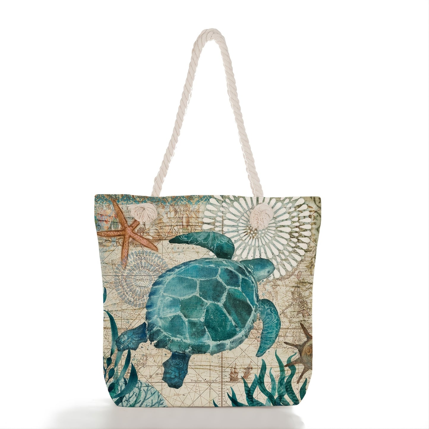 Animal Pattern Canvas Shoulder Bag - Large Capacity Casual Beach Handbag